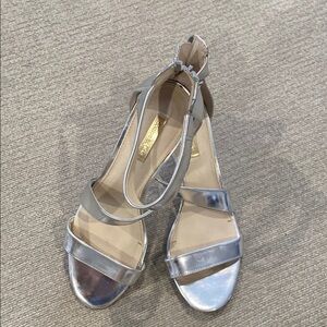 Louise et Cie Silver Heels with Metallic Finish